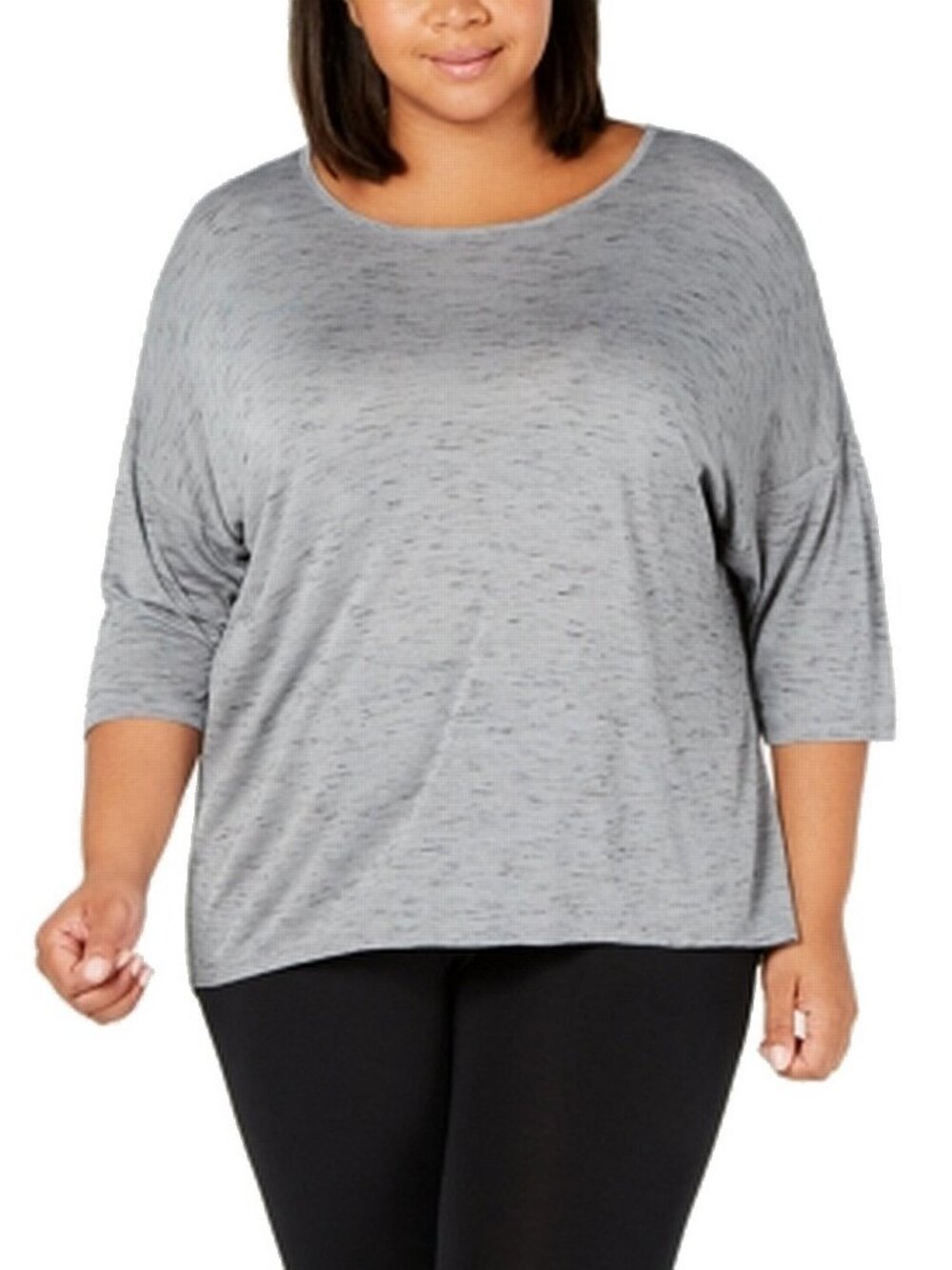 Ideology Womens Plus Size Scoop Neck Drop Shoulder Blouse